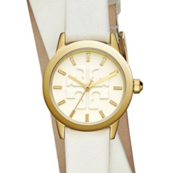 Tory Burch Accessories - ❌SOLD❌Tory Burch Gigi Gold Stainless Leather Wrap Watch 28mm TBW2002